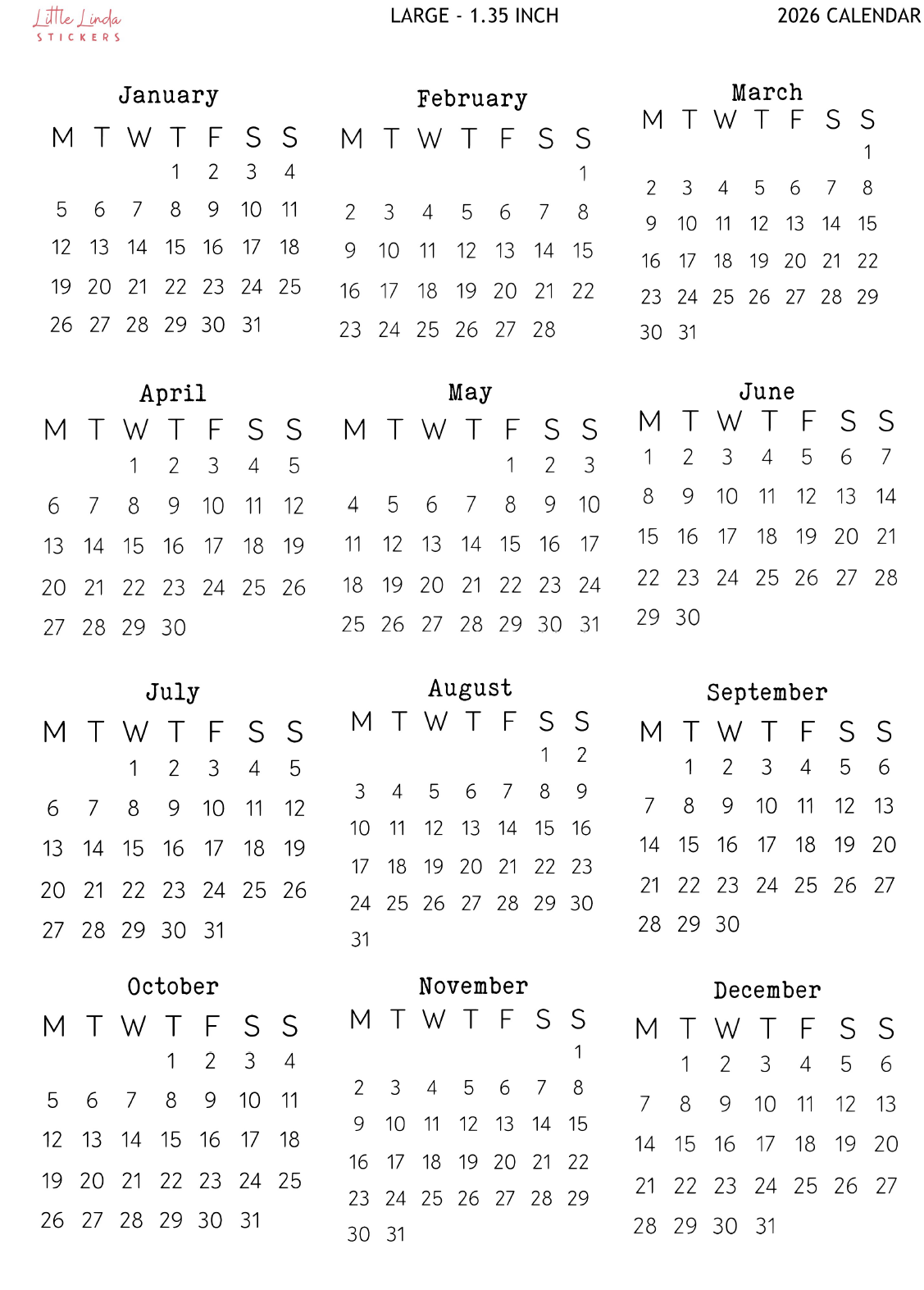 2026 | Calendars