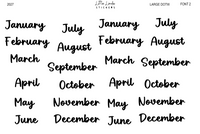 2027 | Months | The Basic Edit planner stickers, Large / Font 2 / Glossy