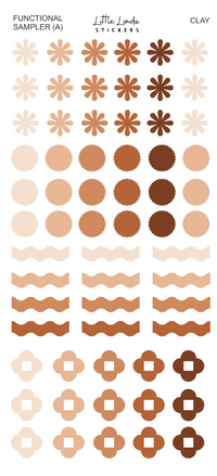 2027 | Sampler A | The Basic Edit planner stickers, Clay / Glossy