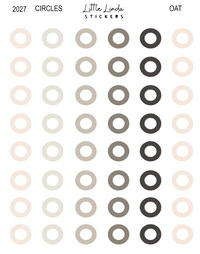 2027 | Checklist Circles | The Basic Edit planner stickers, Oat / Glossy