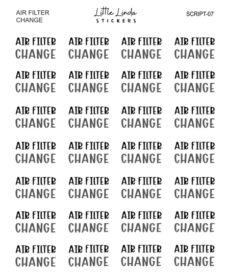After Filter Change | SCRIPT