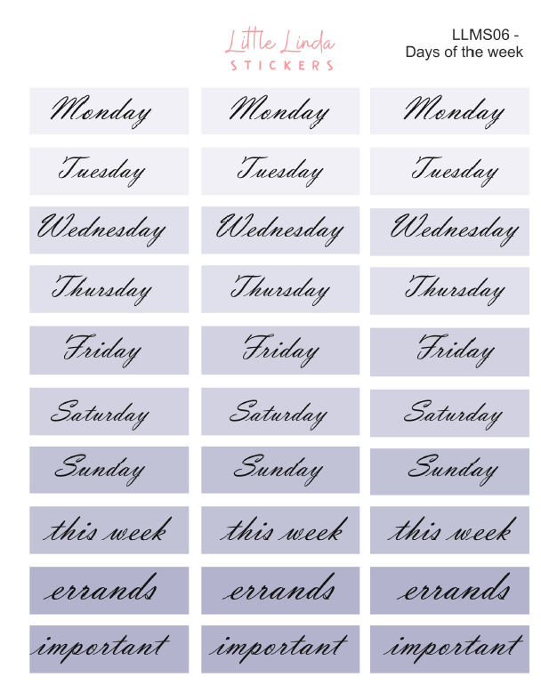 Days of the Week - Minimal