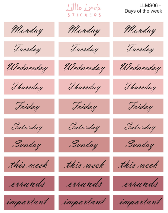 Days of the Week - Minimal