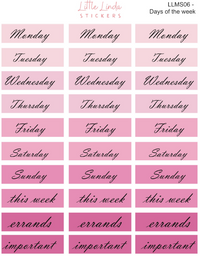 Days of the Week - Minimal