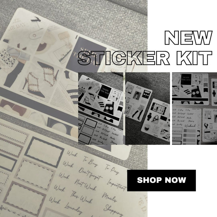 2023 August| Seize The Day planner stickers, Full Kit / Glossy